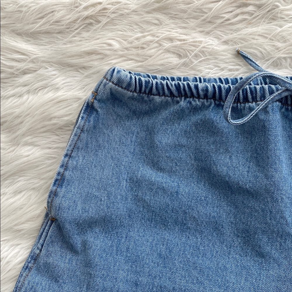 H&M | Light Blue Denim Drawstring Shorts - Picture 3 of 11